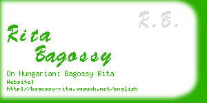 rita bagossy business card